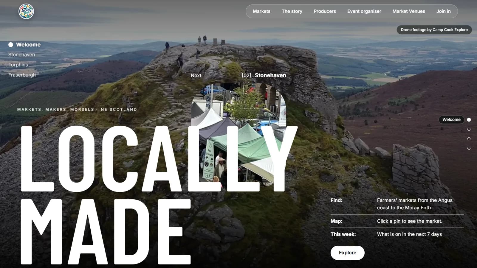 The Locally Made website on a laptop